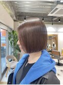 【ADORE横浜】やわらかグレージュ×ぱっつんボブ