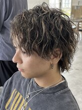 波巻きパーマツイストスパイラルパーマメンズボブサーフカール