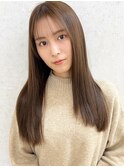 髪質改善ストレート 美髪 レイヤーカット シースルーバング 20代