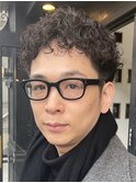 ビジネスショートメンズマッシュツイストパーマツーブロック
