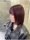 艶感プラムバイオレット◎上品ストレートボブ