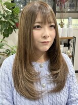 ベルヘアーデザイン 堺東(Belle hair Design)&nbsp;韓国風顔周りレイヤーカットオリーブグレージュ堺東20代30代40代