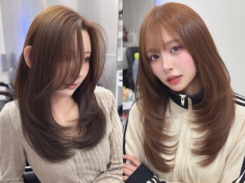ロムーク 表参道(LOMKH)の写真/《小顔×色気を創る顔周りカット》で今一番かわいいを表参道で叶える[韓国レイヤーカット/シールエクステ]