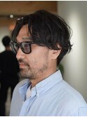 大人毛流れニュアンスフェザーパーマ