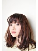 ルーズでラフな動きのセミロング☆コントラストカラー♪