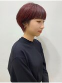 【LA PENSEE】大人かわいいマニッシュショート ワインレッド