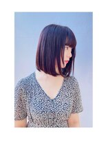 カーサインフィニテイ Hair Design caRsa INFINITY ミディアムボブ ラベンダーピンクベージュ