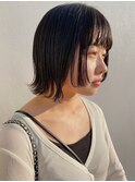 姫カット×黒髪ボブ