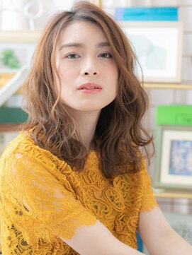 カバーヘアアンドスパ ブリス 浦和(COVER HAIR&SPA bliss) 暖色系カラーくせ毛風大人巻きエアリーミディc5浦和20代30代40代