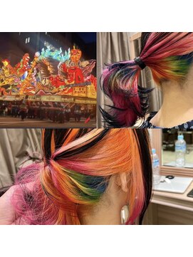 アッシュ 下丸子店(Ash) ねぶた祭りからイメージをインスピレーションしたカラーアレンジ