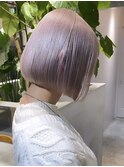 ダブルカラーピンクベージュベージュカラーケアブリーチレイヤー