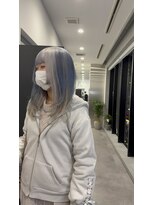 ゴートゥデイ 札幌Nix店(GO TODAY)&nbsp;デザインホワイトヘア【ハイトーン/水色/ウルフ】