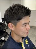 ビジネスショートメンズマッシュツイストパーマツーブロック