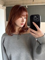 アム(amu)&nbsp;ボブレイヤー/レイヤーボブ/オレンジブラウン/顔まわりカット