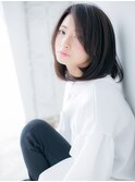 関内/髪質改善/かきあげバング×チェリーブラウンのロブヘアl