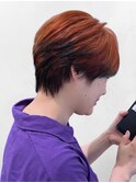 キツネカラー×毛流れマッシュショート