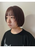 ラベンダーブラウン/顔まわりレイヤー/ブリーチカラー