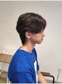 センターパートウルフニュアンスフェザーパーマ