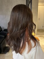 エリマ 調布(elima)&nbsp;レディースミディアムヘアアレンジインナーオレンジブラウン