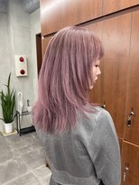 ニコ トウキョウ 渋谷(nico TOKYO)&nbsp;ダブルカラーチェリーレッドピンクブラウン韓国レイヤーロング