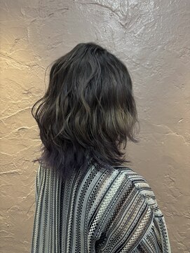 グラデーションカラー×ウェーブパーマ