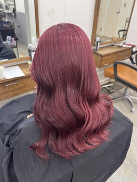 アジールヘア 北千住駅西口店(agir hair) 暖色系チェリーレッドカラー ダブルカラー