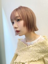 ゲーム 梅田(GAME)&nbsp;タッセルボブ/ピンクベージュ/ダブルカラー/顔まわり