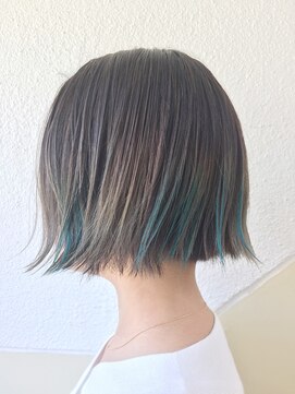 チクロヘアー(Ticro hair) ticro大石　グレージュ＆ターコイズブルー