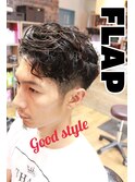 かきあげパーマスタイル