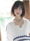 シースルーバングで軽めの透け感ボブ