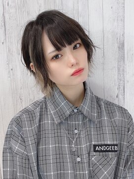 リアイス(Re:ICE) ミニウルフ/くすみブルー/流れるレイヤー/インナーハイライト