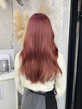 リア(riah) 透明感カラー/ピンクベージュ/立体感ウェーブ/ロング