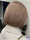 ミニボブハイトーンクリーミーベージュミルクティーベージュボブ