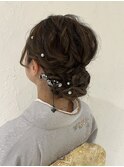 着物　訪問着　ヘアセット　まとめ髪　ゆるふわ　礼装　参列
