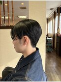 ビジネスカジュアル◎黒髪マッシュ束感モテる黒髪