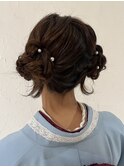 大阪　ヘアメ　くらげヘア　ロング　ツインアレンジ　ヘアセット