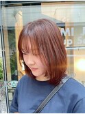 レイヤーカット/レイヤー/オレンジブラウン/ブリーチなし/ウルフ
