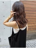 【三ツ井】ニュアンスパーマ 束間 無造作カール ブラウンカラー