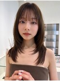 韓国ヘア/ミディアム/レイヤーカット/前髪カット
