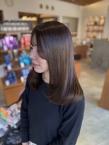 サラビューティーサイト 志免店(SARA Beauty Sight) 【志免】ミディアムローレイヤー × マロングレージュ