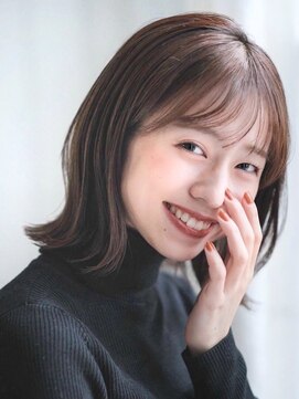 ガーデンヨコハマエスト(GARDEN YOKOHAMA est) ボブ　暗めカラー　ワンカール　外ハネ　前髪　髪質改善