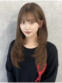 ブリーチなし透明感カラー/レイヤーカット/似合わせ顔周りカット