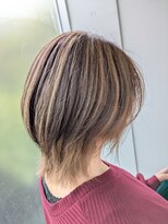 ヘアサロン フラット(Hair salon flat)&nbsp;ハイライト　ウルフ　ベージュ