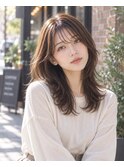 セミロング×シフォンベージュ×大人かわいい