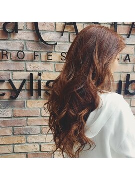 ラ カスタ ヘアスタイリスト クラブ(La CASTA hair stylist club) オレンジブラウンゆる巻き