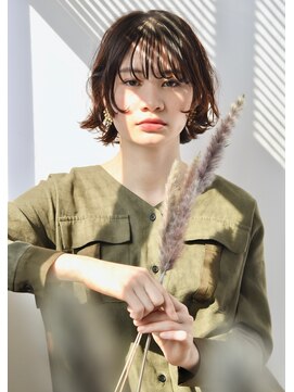 ユノ(juno) 【juno】顔まわりレイヤーボブのおしゃれパーマスタイル♪