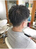 MEN'S HAIR  センターパート　ツイストスパイラル　コンマヘア