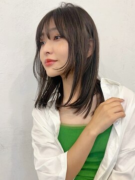 ハニーシブヤ(HONEY shibuya) 大人可愛い20代30代40代小顔内巻きレイヤー×オリーブベージュ★