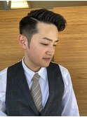 スーツ似合うビジネススタイルサイドパートアッシュブラック