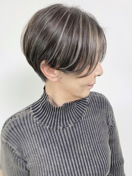 モリオフロムロンドン 原宿本店(morio from London) 【morio原宿】大人　刈り上げハンサムショート ハイライトカラー
